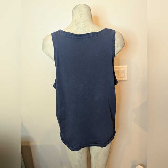 MADEWELL V-Neck cotton Tank Top in navy blue Size 1x - Picture 4 of 14